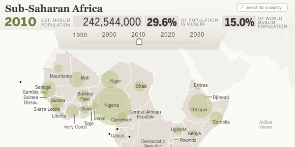 Muslim Population Interactive Map Thumbnail